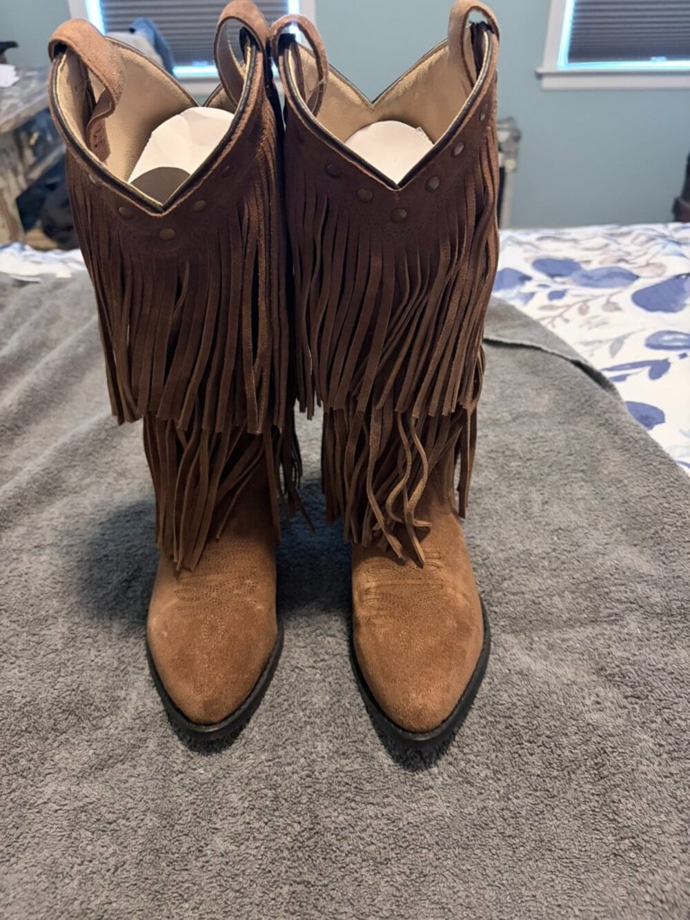 Smoky Mountain Kids Wisteria Double Fringe Leather Boots Size 5.5 LN